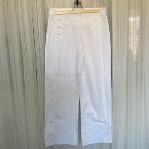 Contemporaine by Simons white nautical, sailor wide leg summer pants! Size 10